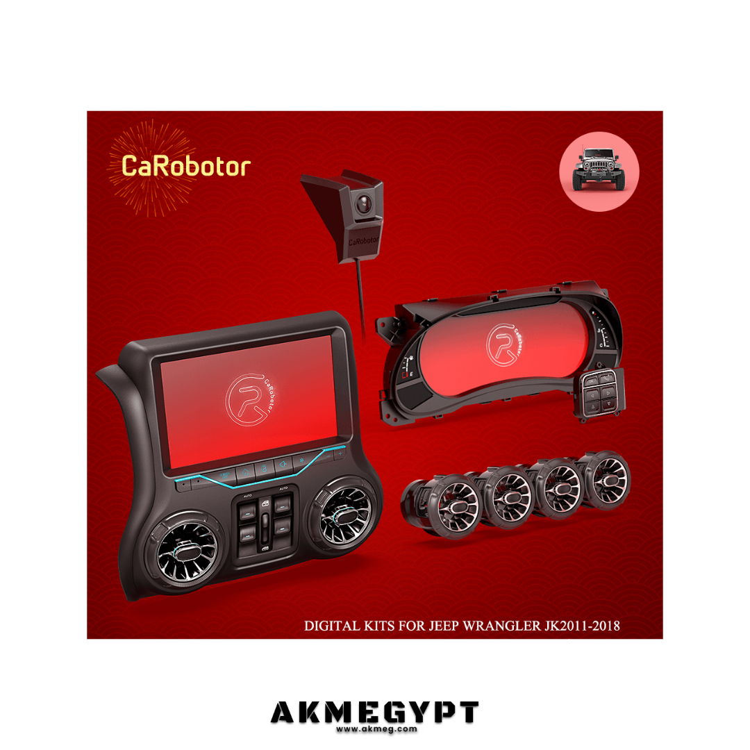 Carobotor|كيت عداد+شاشة+كاميرا+هوايات تكييف جيب رانجلر 2011-2018